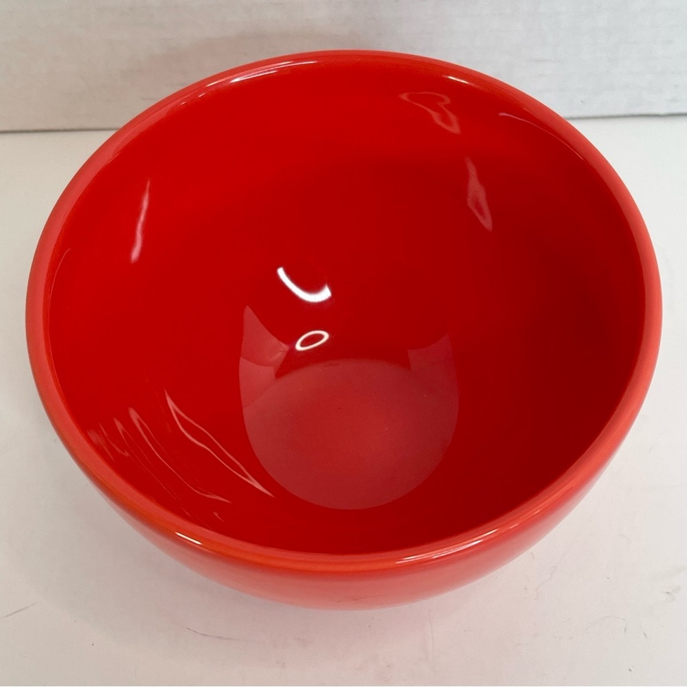 Crate&Barrel Cereal Soup Bowl Footed Ceramic Casual Colorful 5.5” Wide Orange - Picture 4 of 11